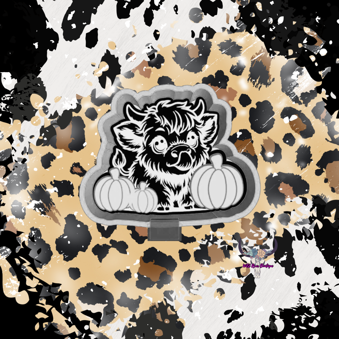 Cow with Pumpkins Freshie Mold