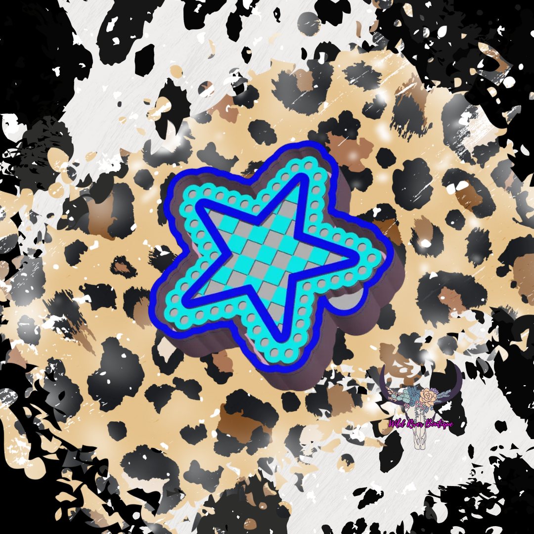 Checkered Star Freshie Mold