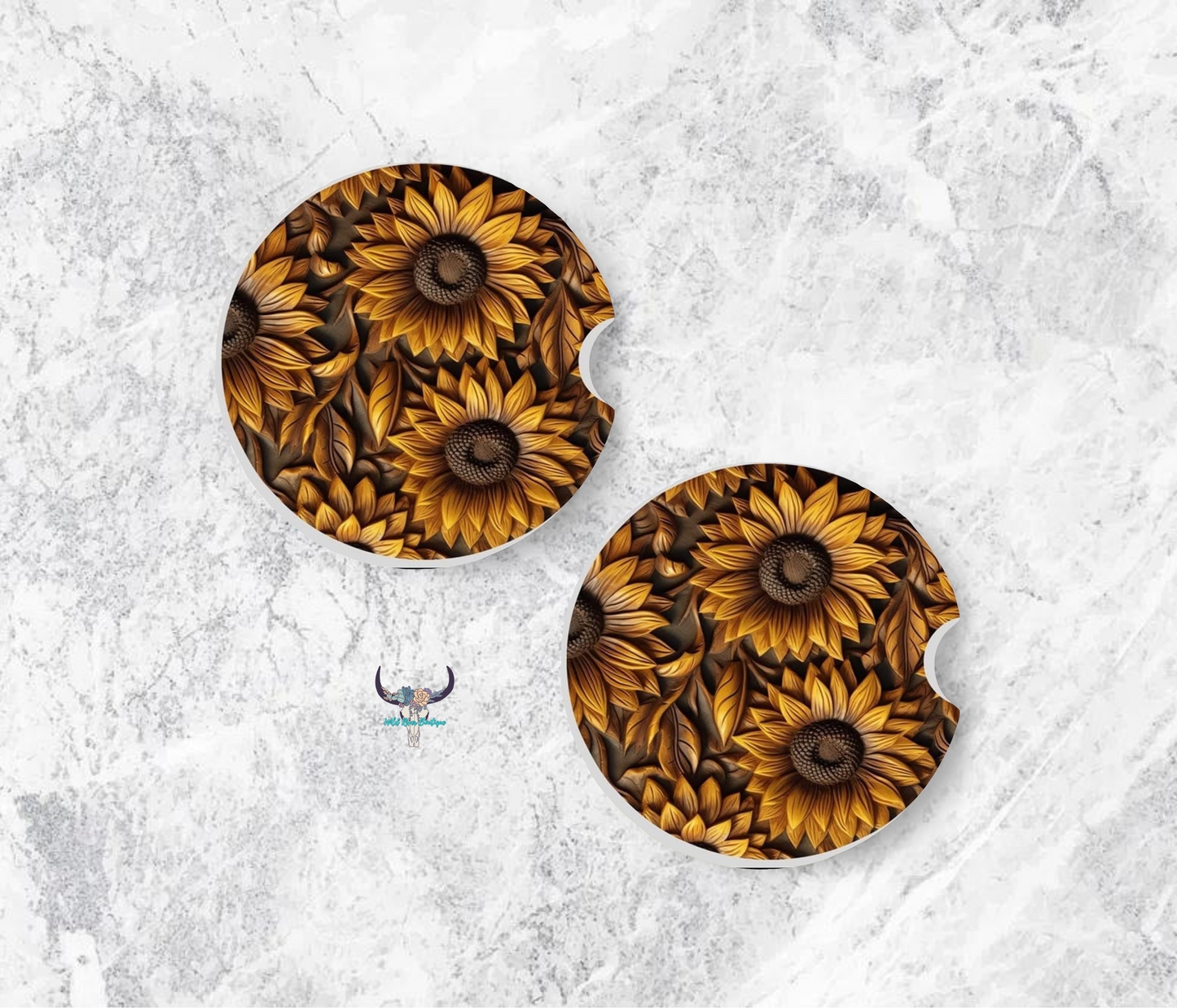 Western Sunflower Car Coasters
