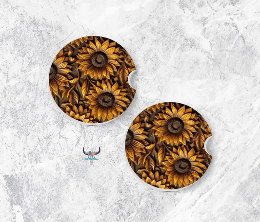 Western Sunflower Car Coasters