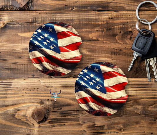 American Flag Car Coasters