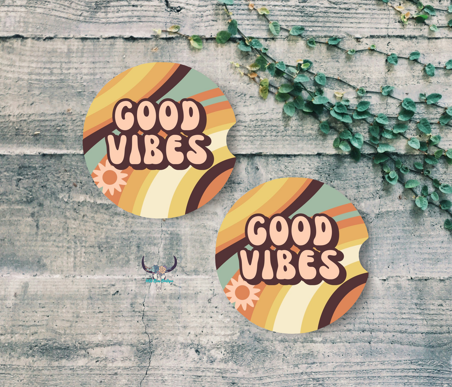 Good Vibes Car Coasters