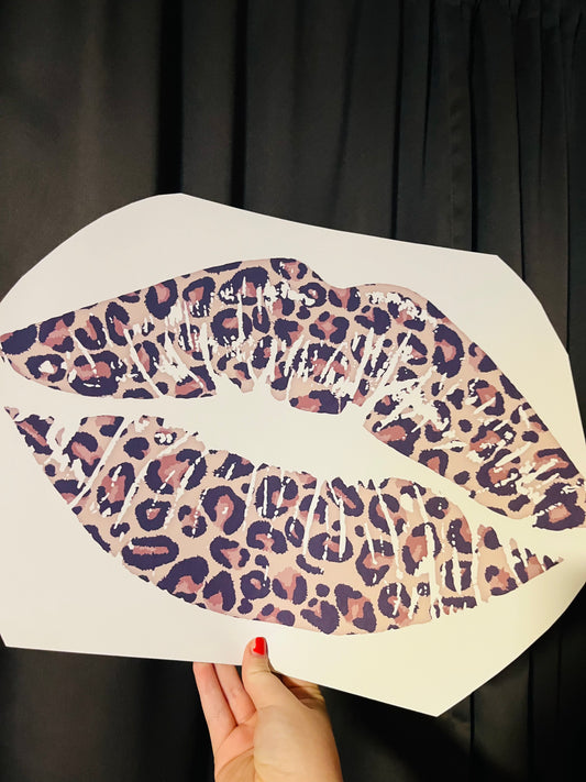 Cheetah Print Lips Sublimation Transfer