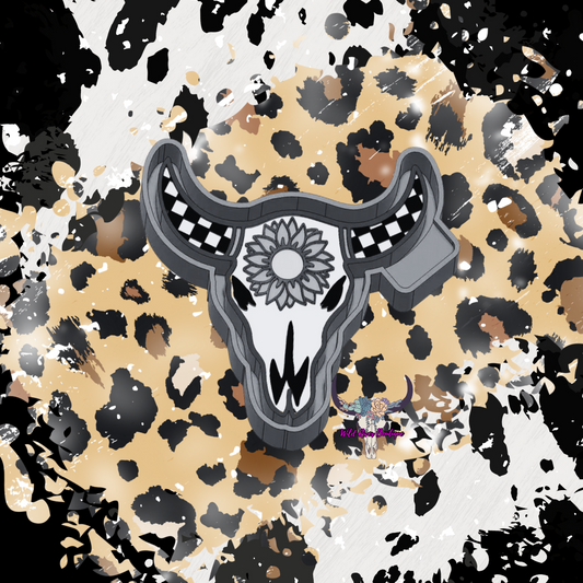 Checkered Bull Skull Freshie Mold