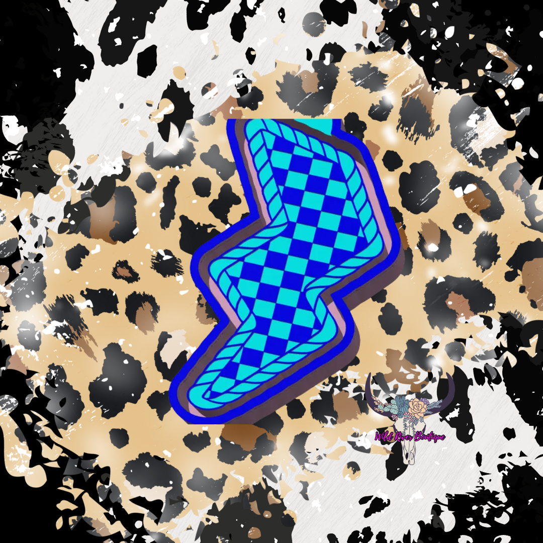 Western Checkered Lightening Bolt Freshie Mold