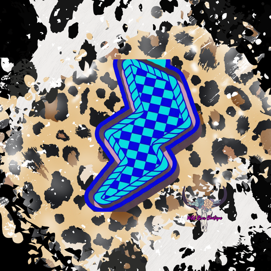 Western Checkered Lightening Bolt Freshie Mold