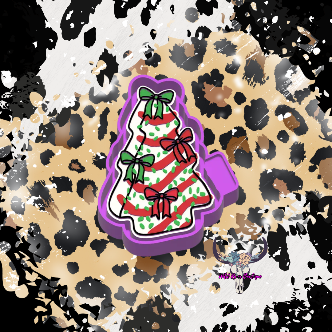 Christmas Tree Cake with Bows Freshie Mold