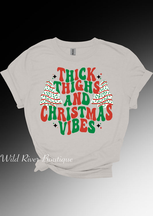 Thick Thighs Christmas Vibes Tee