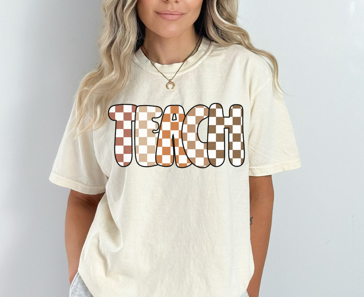 Checkered Teach Tee
